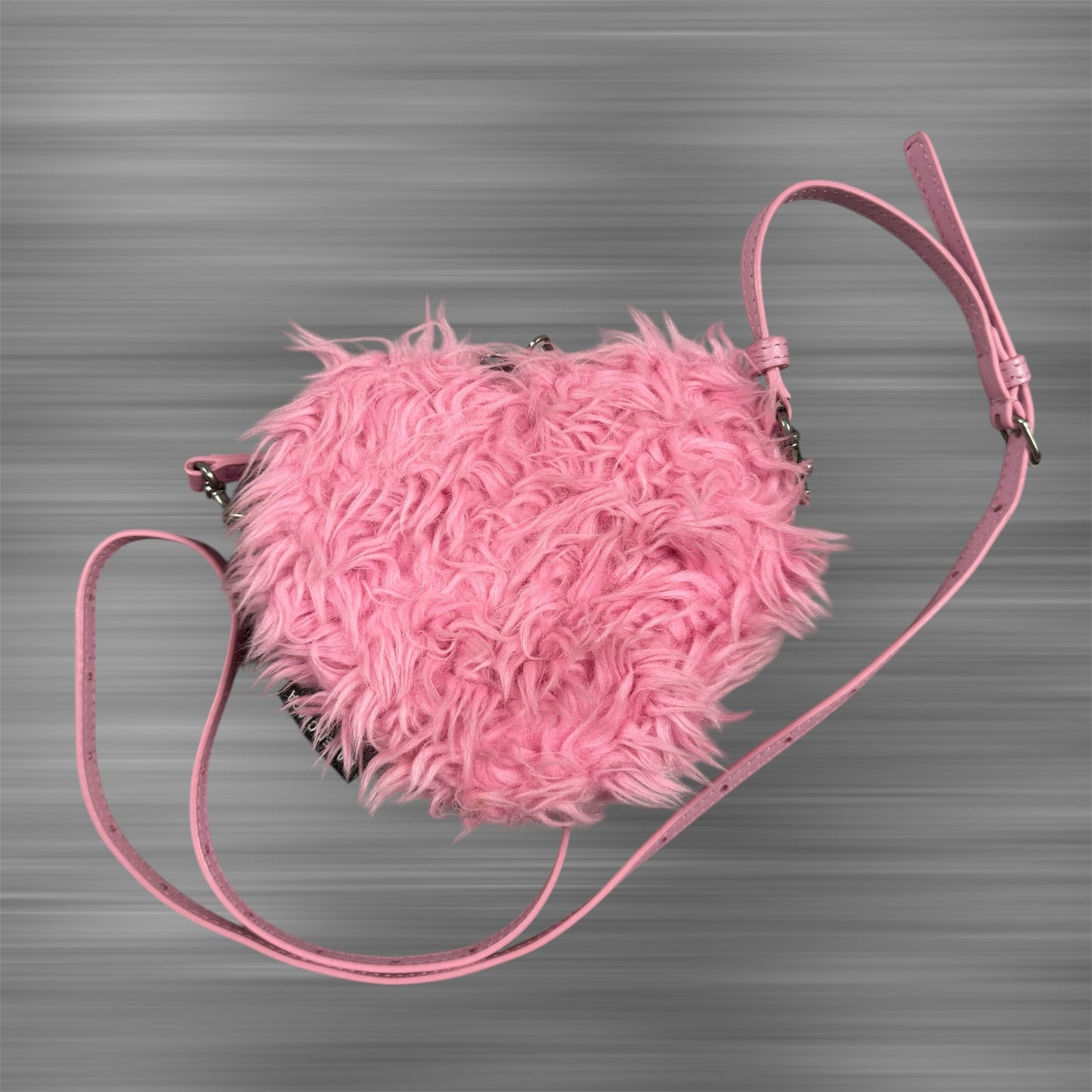 Balenciaga Faux Fur Heart Mini ‘Pink’ Crossbody Bag