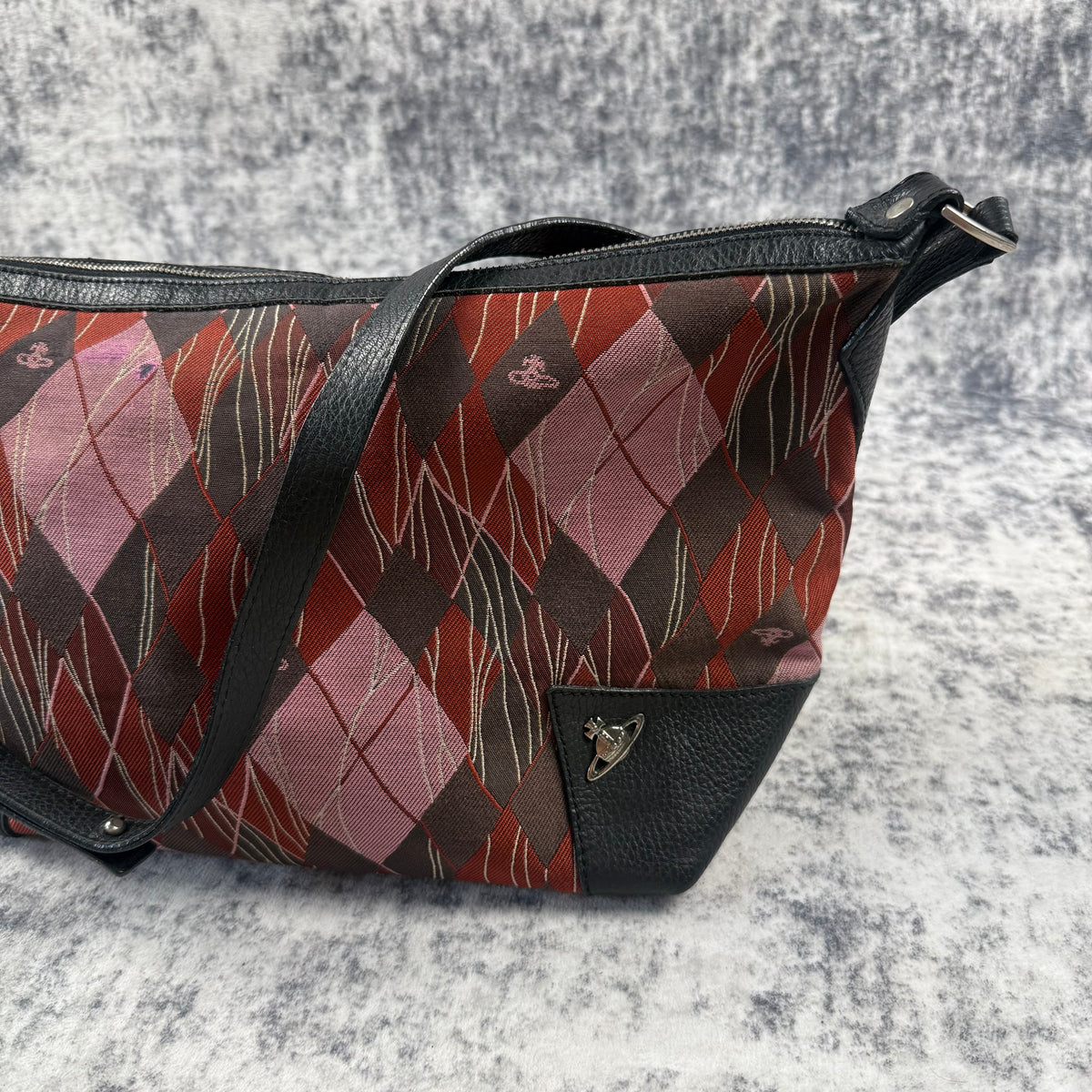 Vivienne Westwood Vintage Argyle Jacquard Orb Shoulder Bag