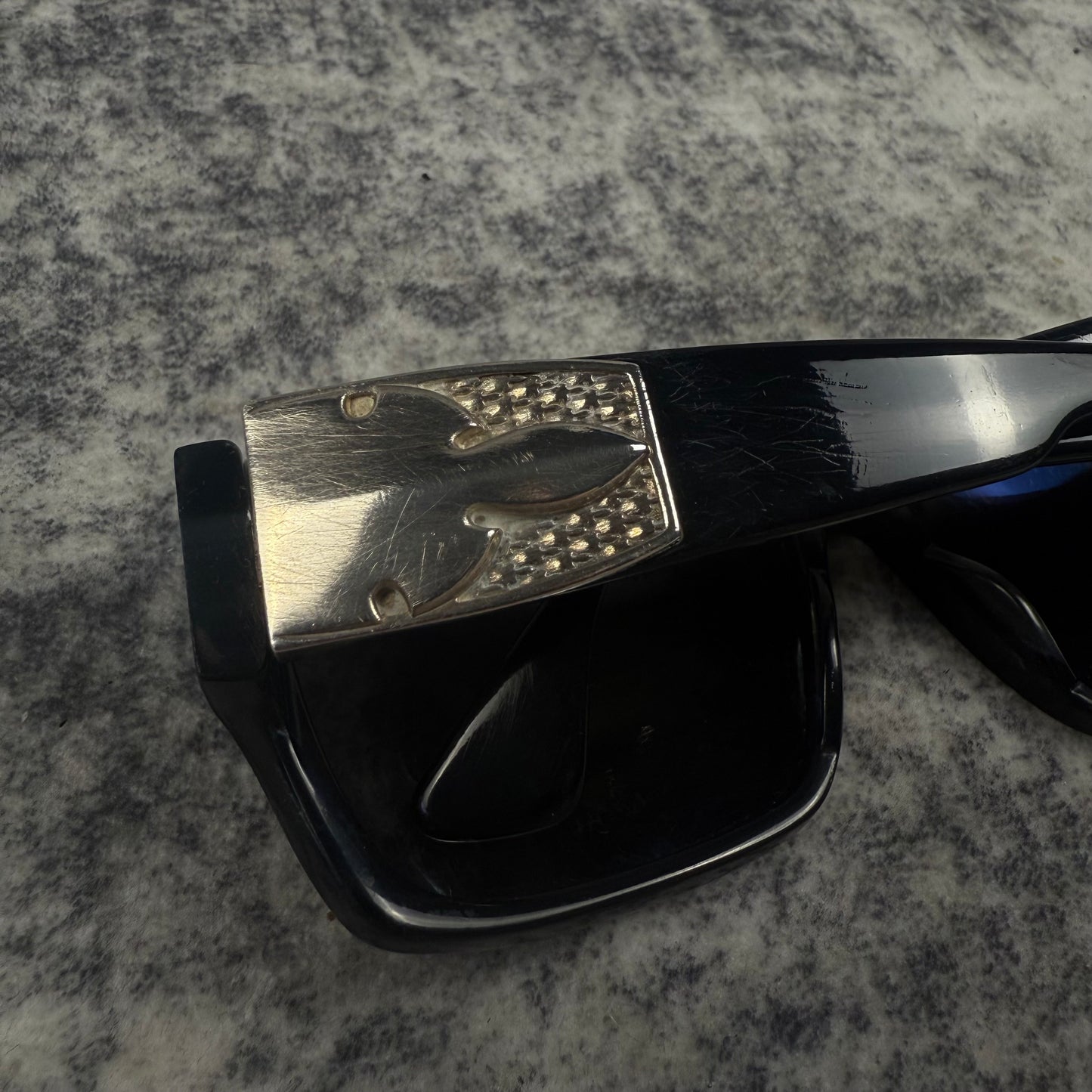 Chrome Hearts G-MONEY IV Black Silver Cross Shield Sunglasses