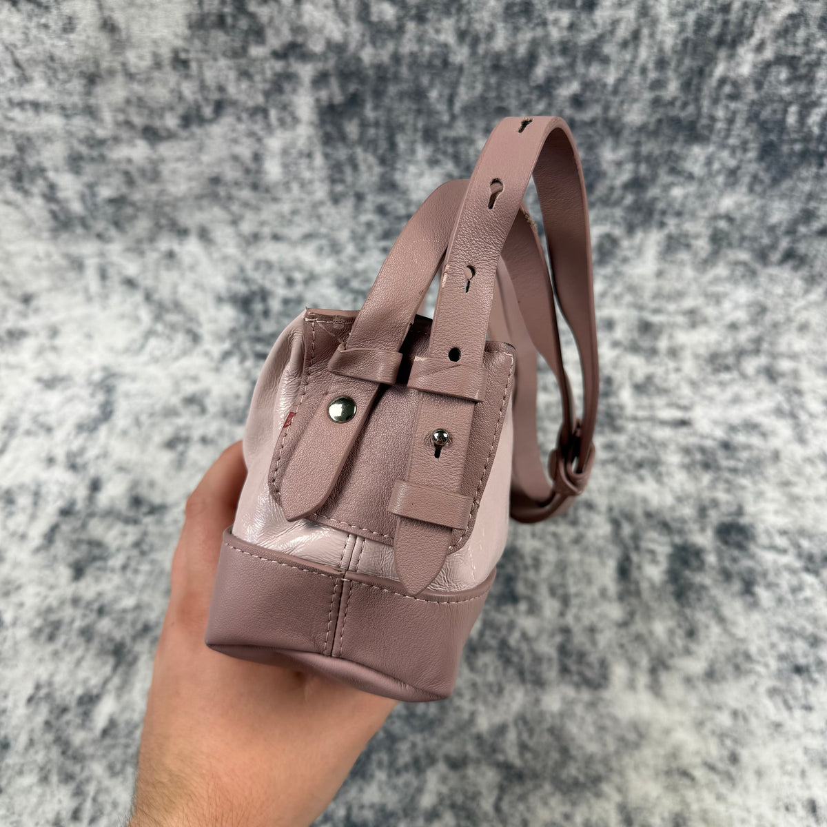 Maison Margiela Pink Glossy Leather Belt Shoulder Bag