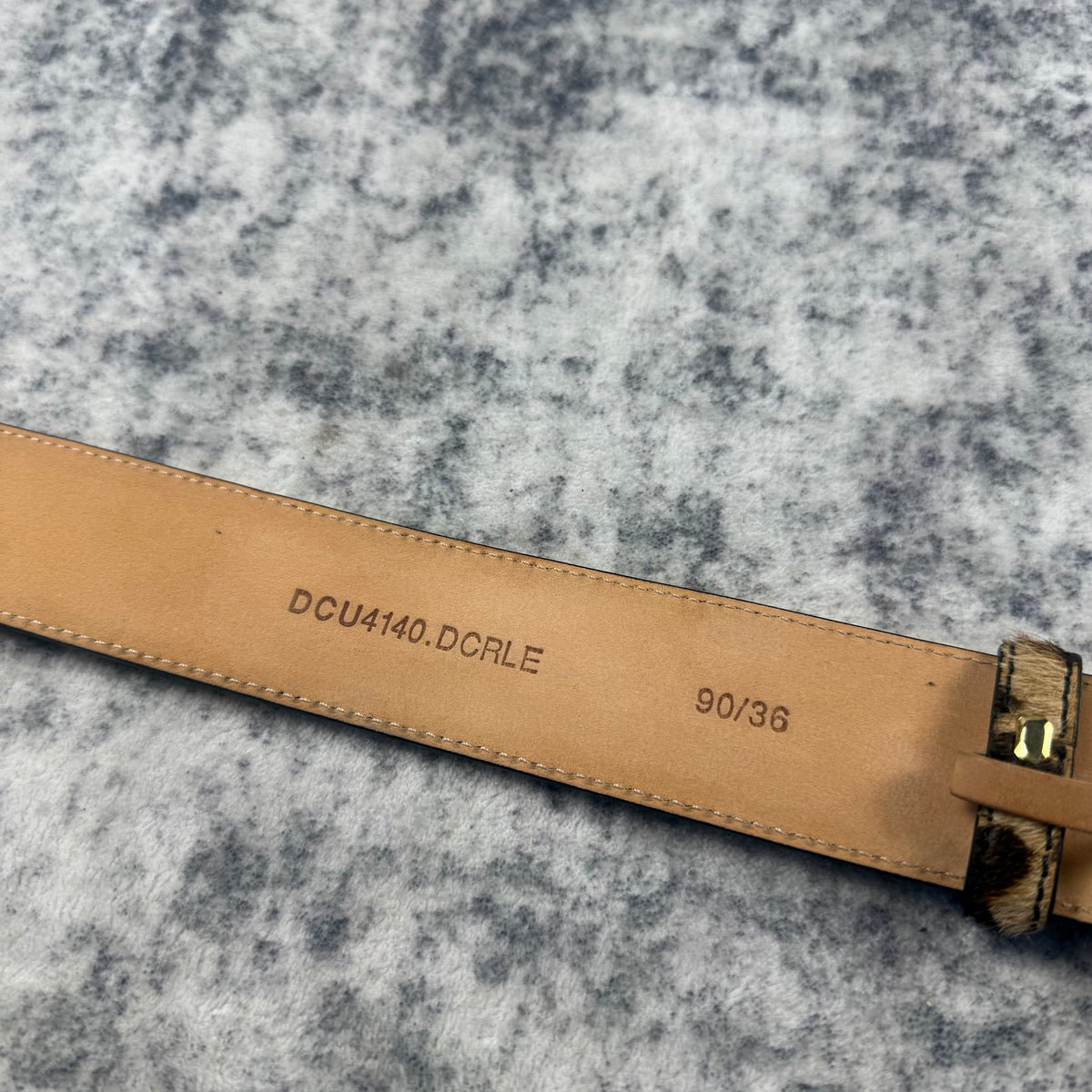 Versace Gold Medusa Leopard Print Pony Hair Belt