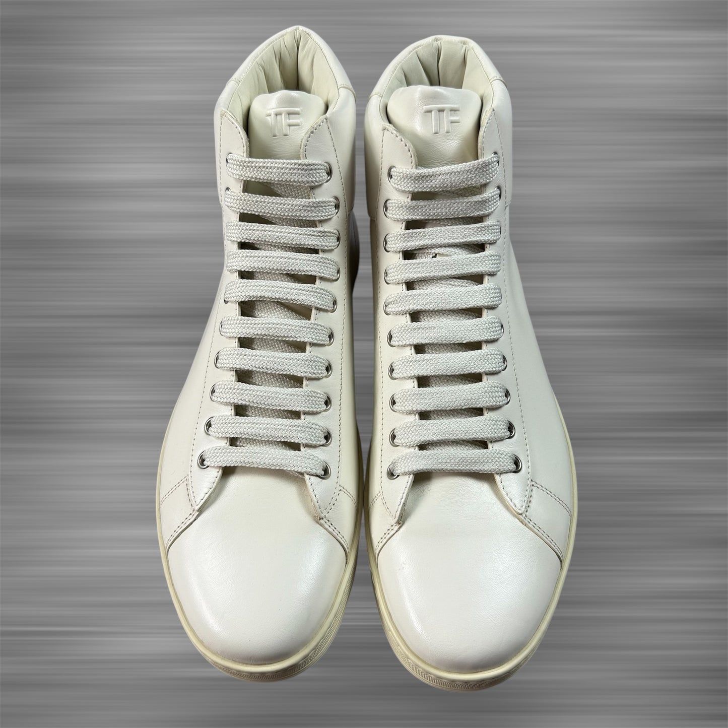 TOM FORD White Leather Russell High Top Shoes