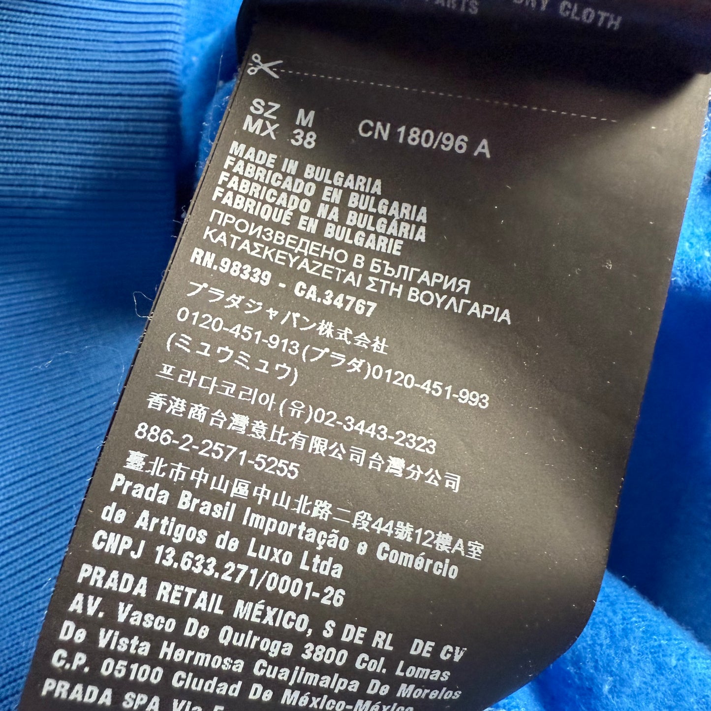 Prada Milano Triangle Logo Zip Track ‘Blue/Black’ Jacket