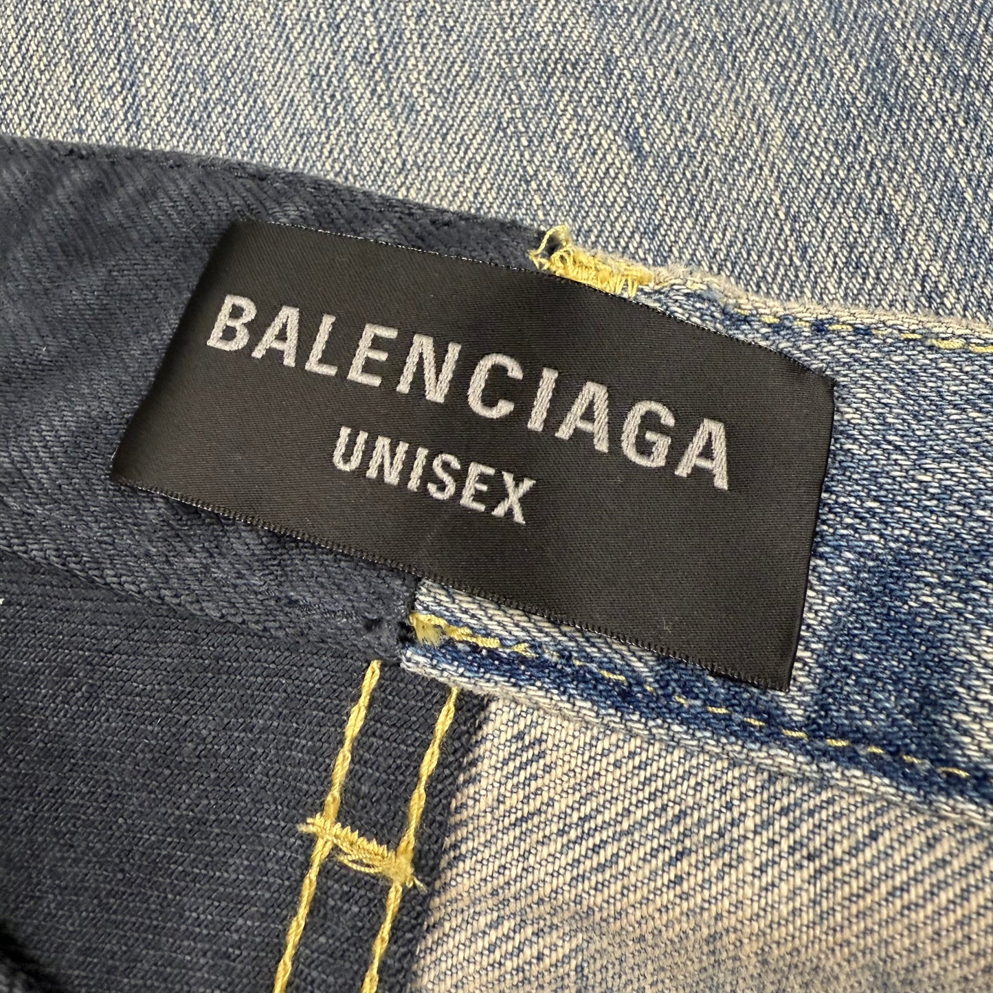 Balenciaga Fifty-Fifty Destroyed ‘Black/Blue’ Jeans