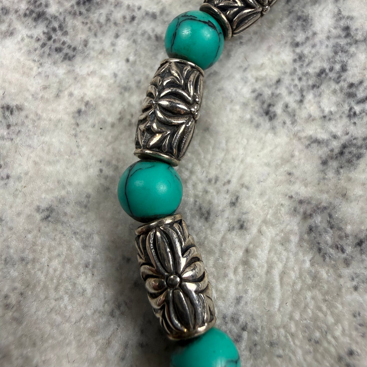 Clocks + Colours 925 Sterling Silver Turquoise Beaded Bracelet