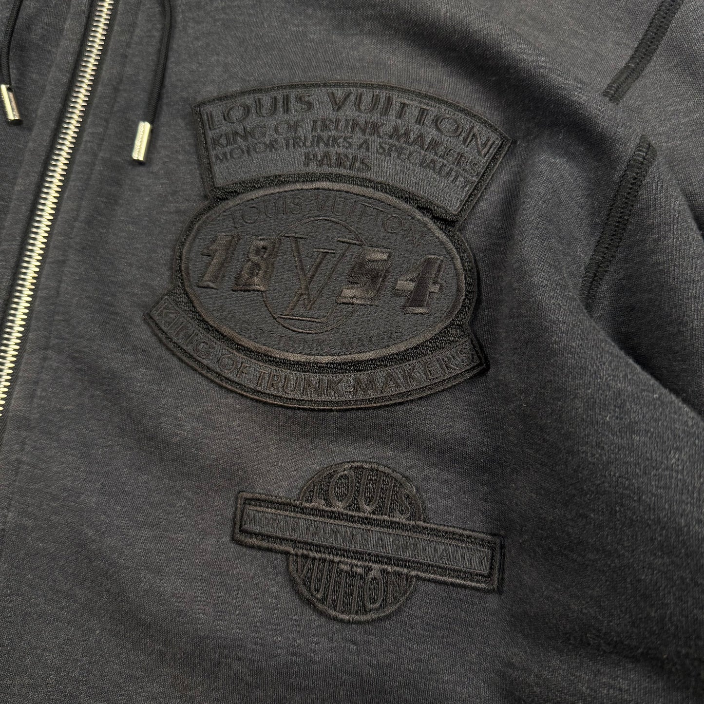 Louis Vuitton King of Trunk Makers Patch ‘Gray’ Zip Hoodie