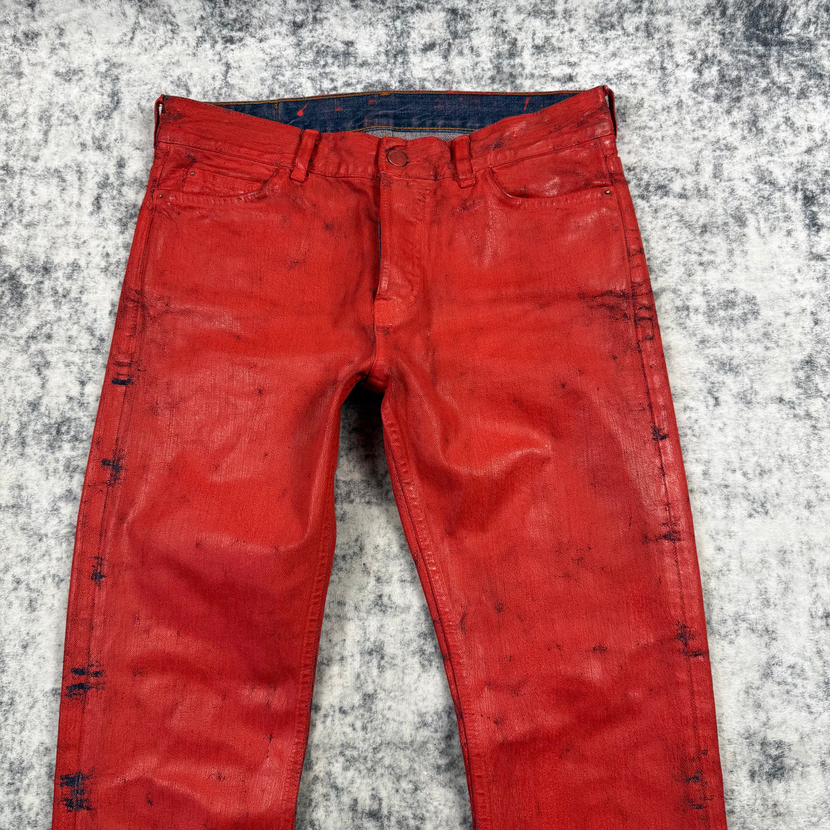 Maison Margiela x H&M FW/12 Red Painted Denim Jeans
