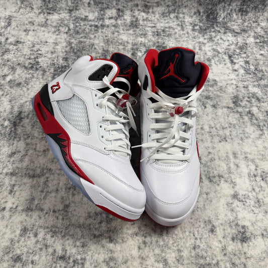 Jordan 5 Retro Fire Red Black Tongue Shoes