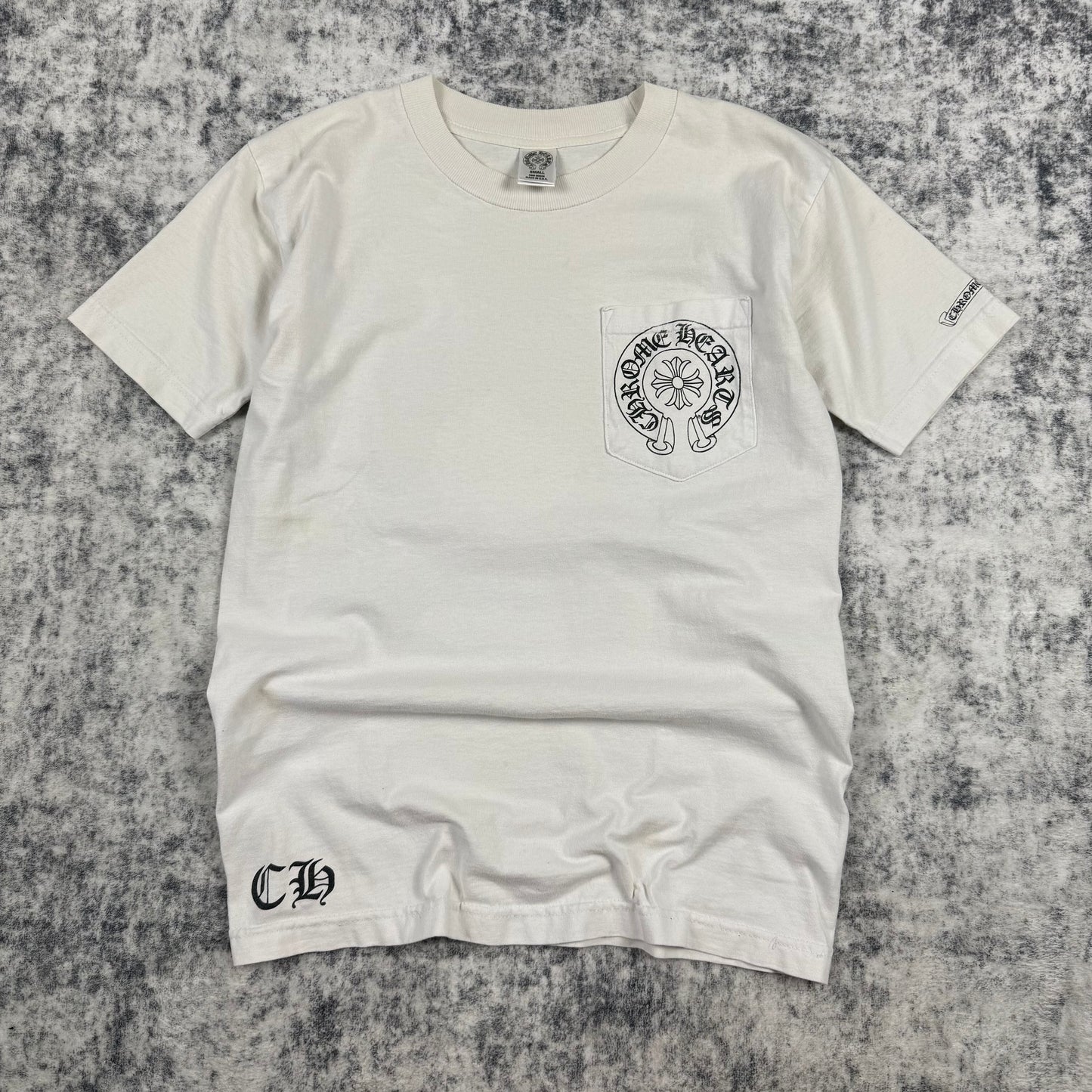Chrome Hearts Vintage Floral Horseshoe Pocket ‘White’ T-Shirt