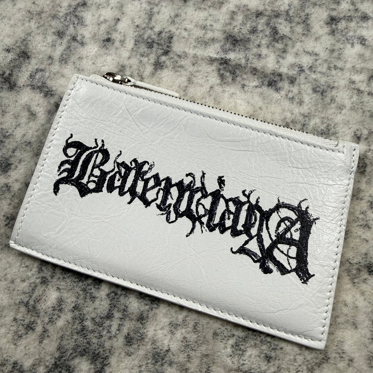 Balenciaga Diy Metal Logo Leather Card Holder