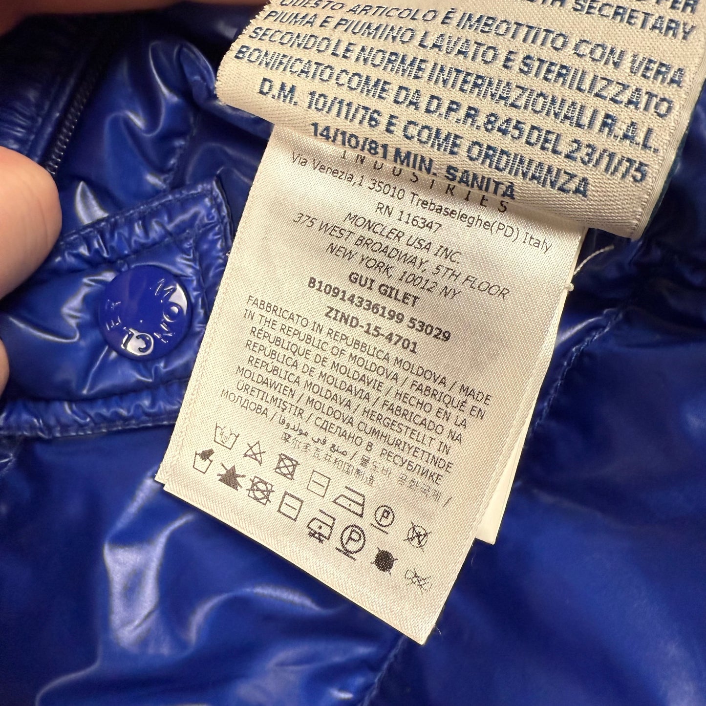 Moncler Gilet Gui ‘Blue’ Puffer Vest