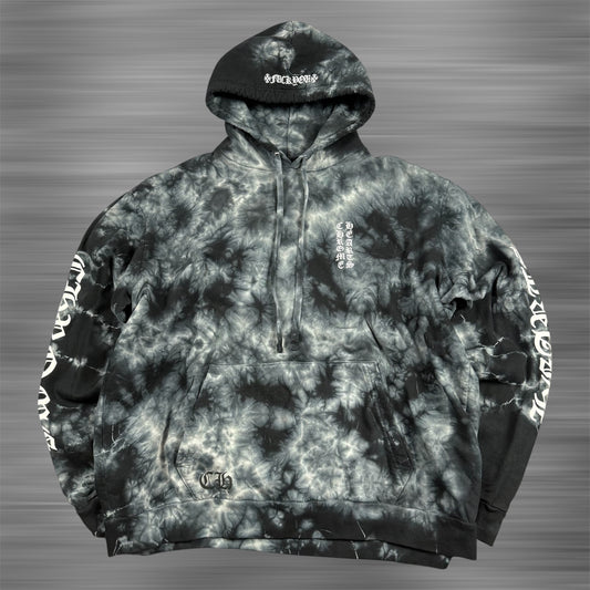 Chrome Hearts Tie-Dye ‘Black&White’ Horseshoe Hoodie