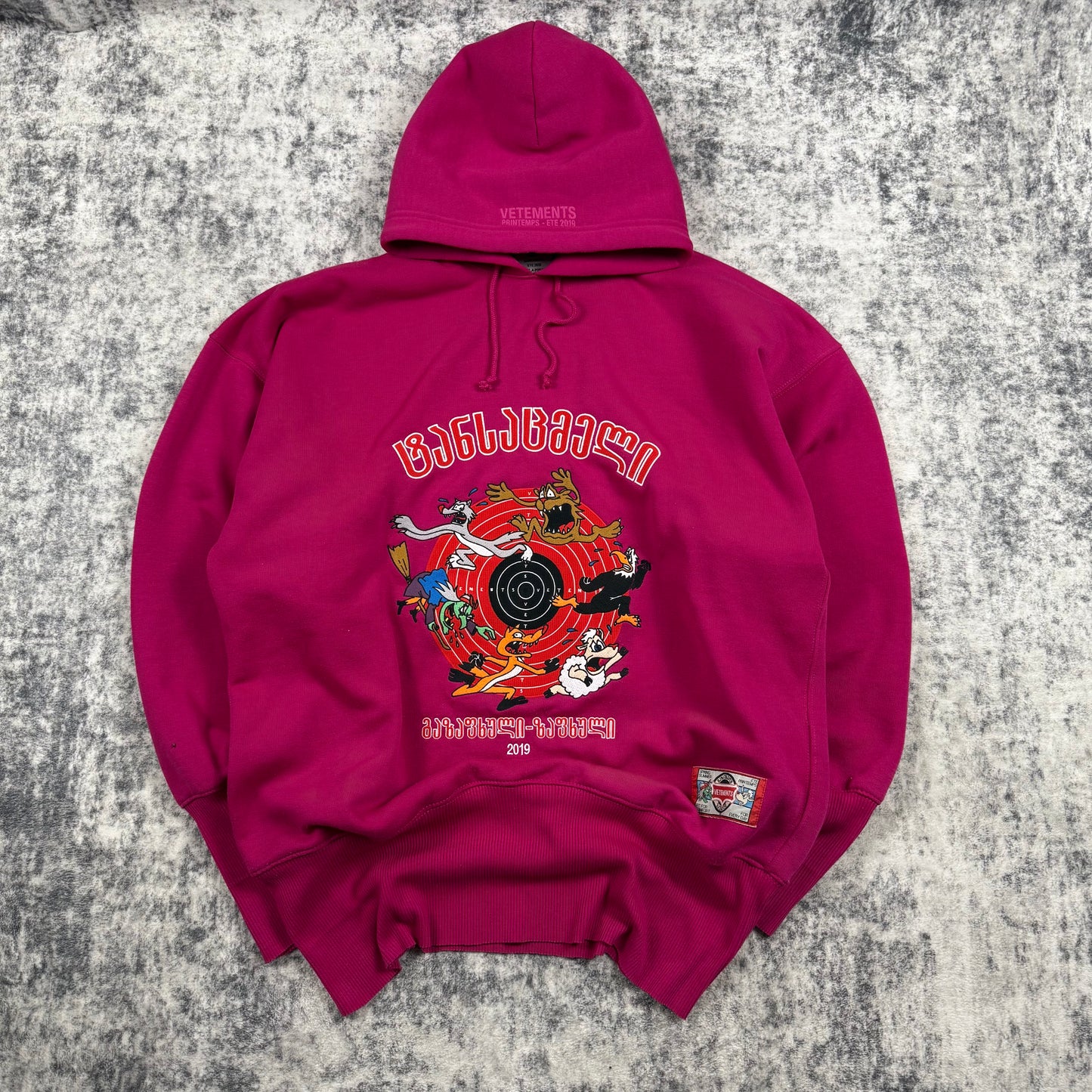 Vetements Augmented Reality Cartoon ‘Pink’ Hoodie