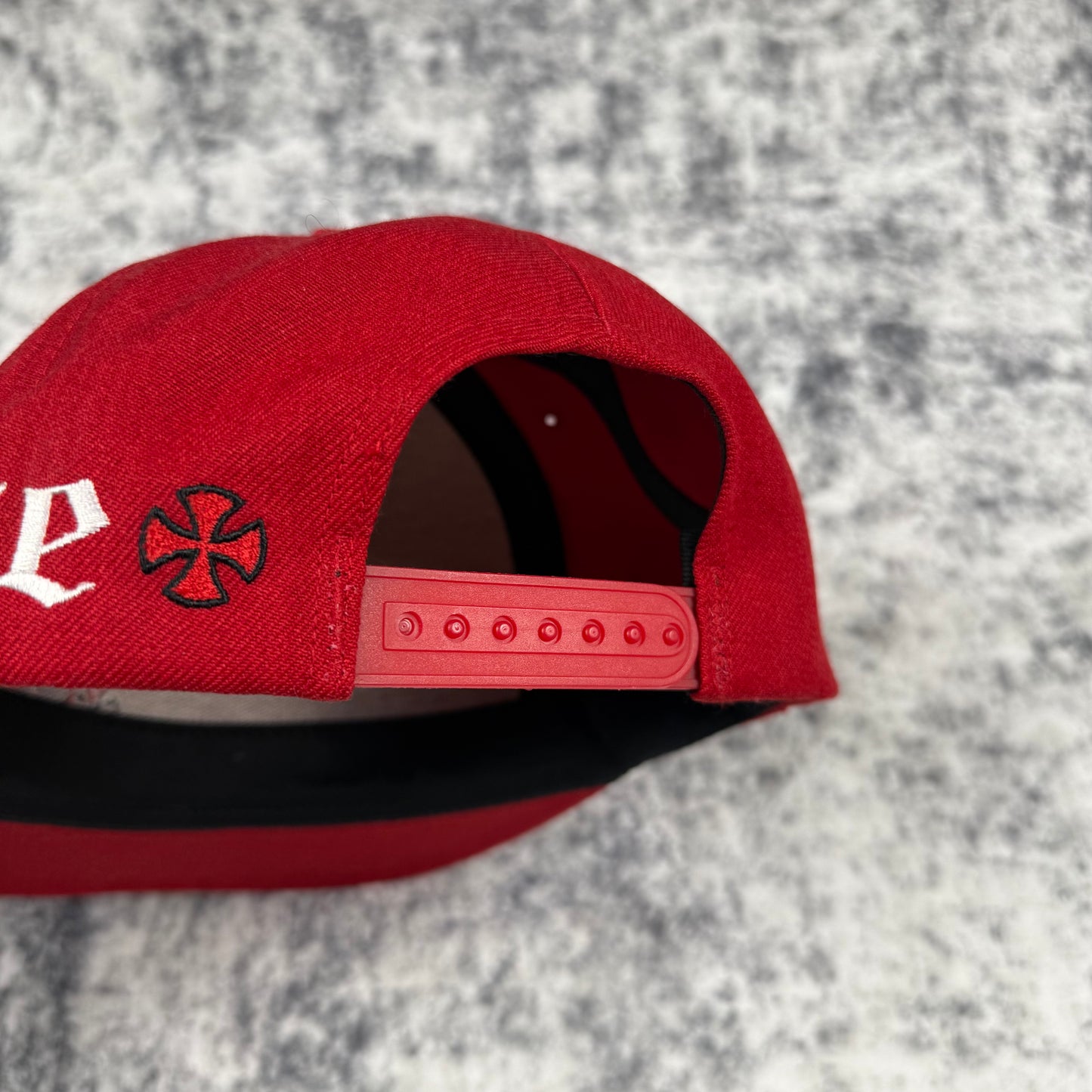 Supreme Independent Old English 5-Panel Red Cap