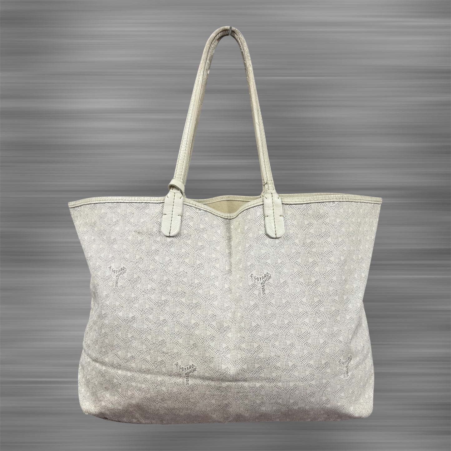 Goyard St. Louis PM Tote Bag Coated Canvas Leather White