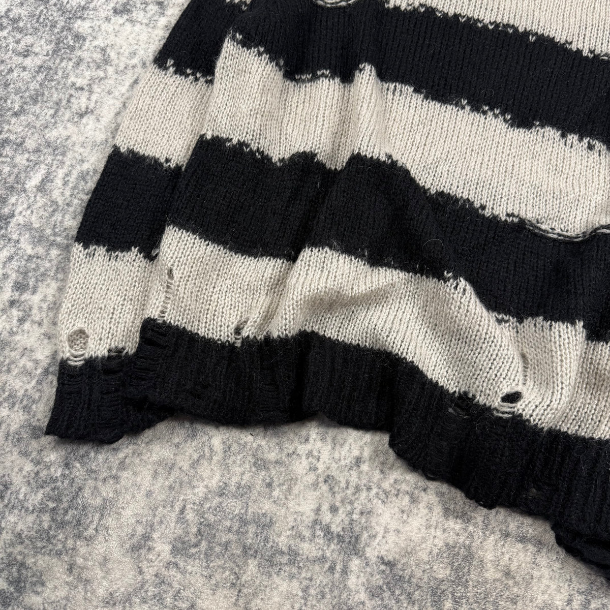 Acne Studios Kantonia Distressed Striped Mohair Sweater