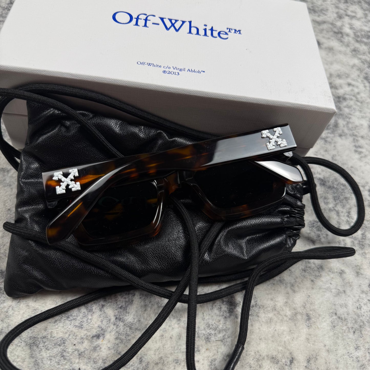 OFF-WHITE Virgil Square Frame Sunglasses
Brown Turtleshell/Havana Green