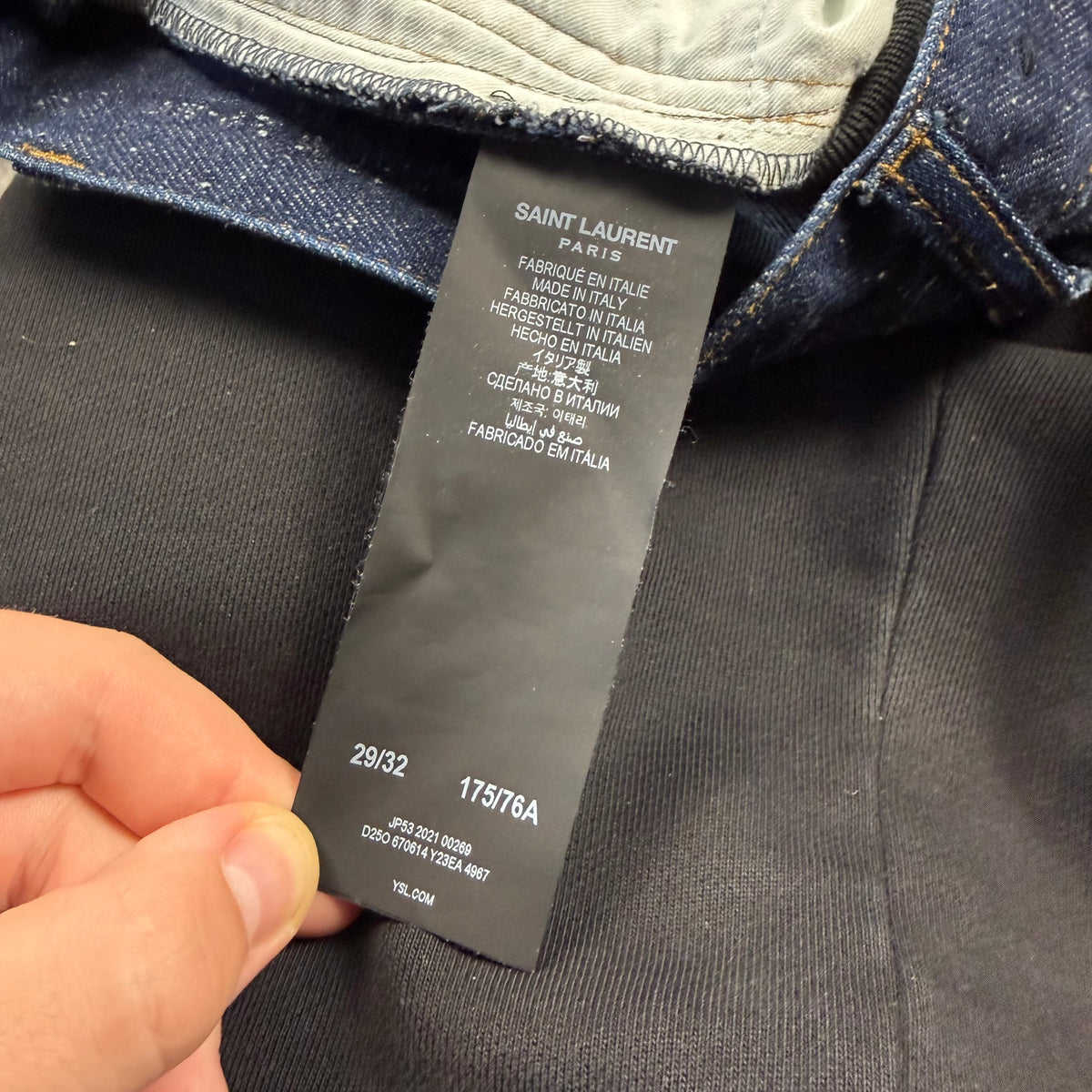 Saint Laurent Paris Étienne Dark Stonewash Denim Jeans