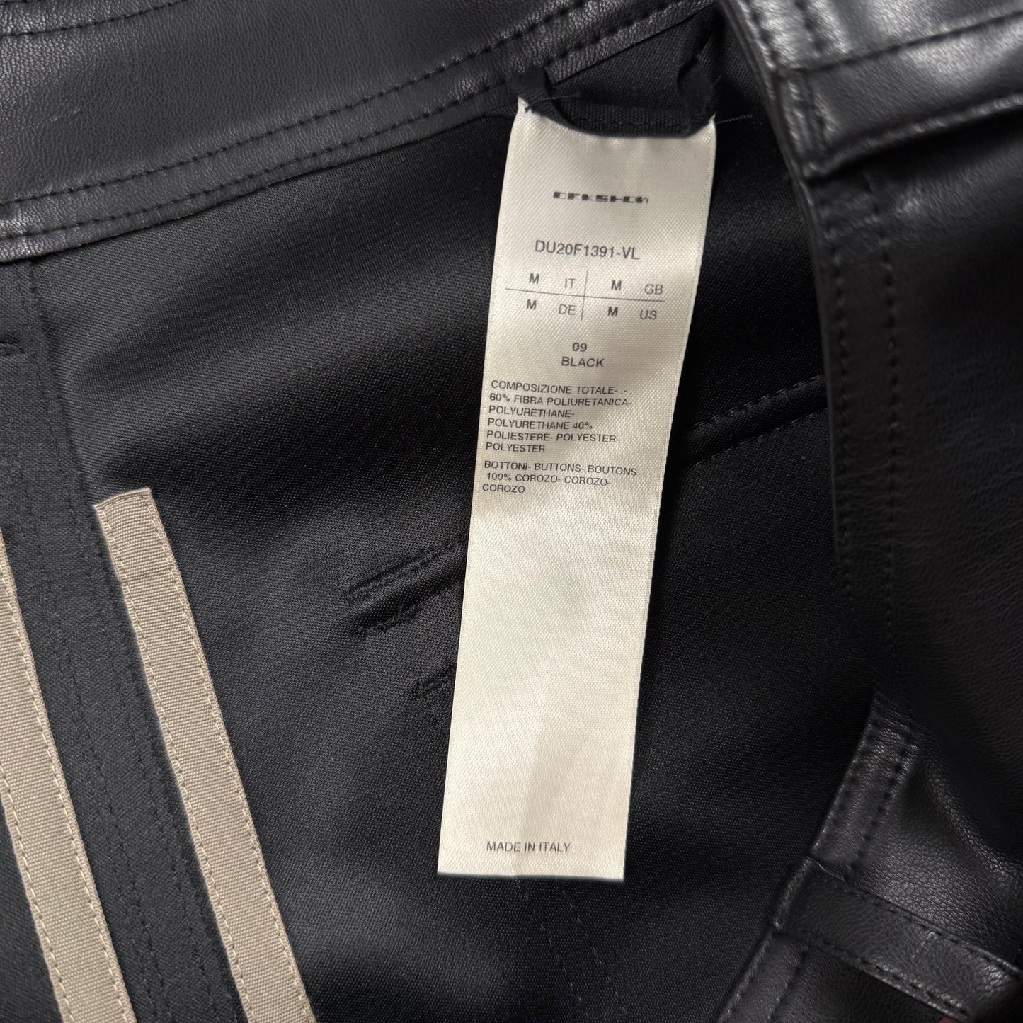 Rick Owens DRKSHDW Leather Baggy ‘Black’ Shorts