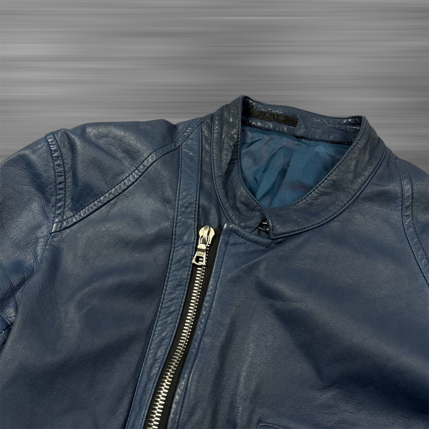 The Viridi Anne leather biker zipper jacket