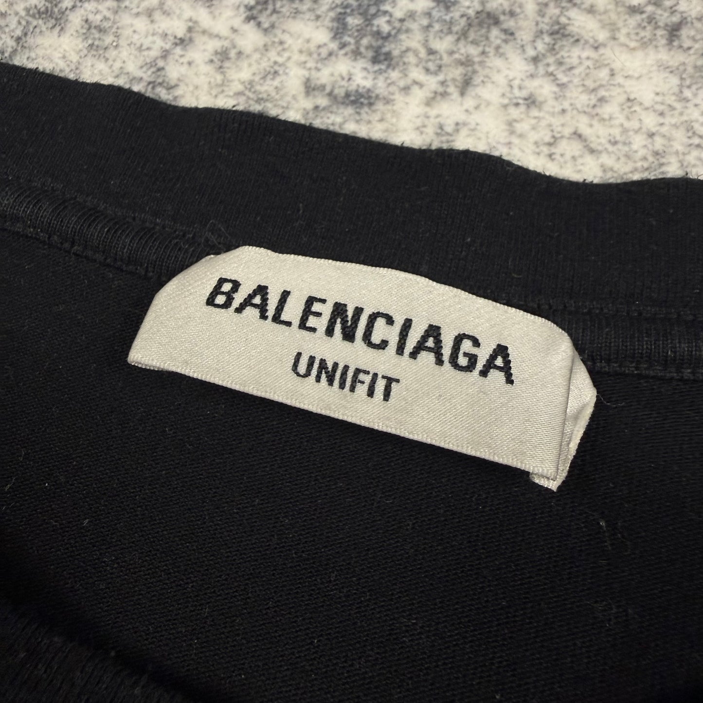 Balenciaga Distressed Logo Print ‘Black’ T-Shirt