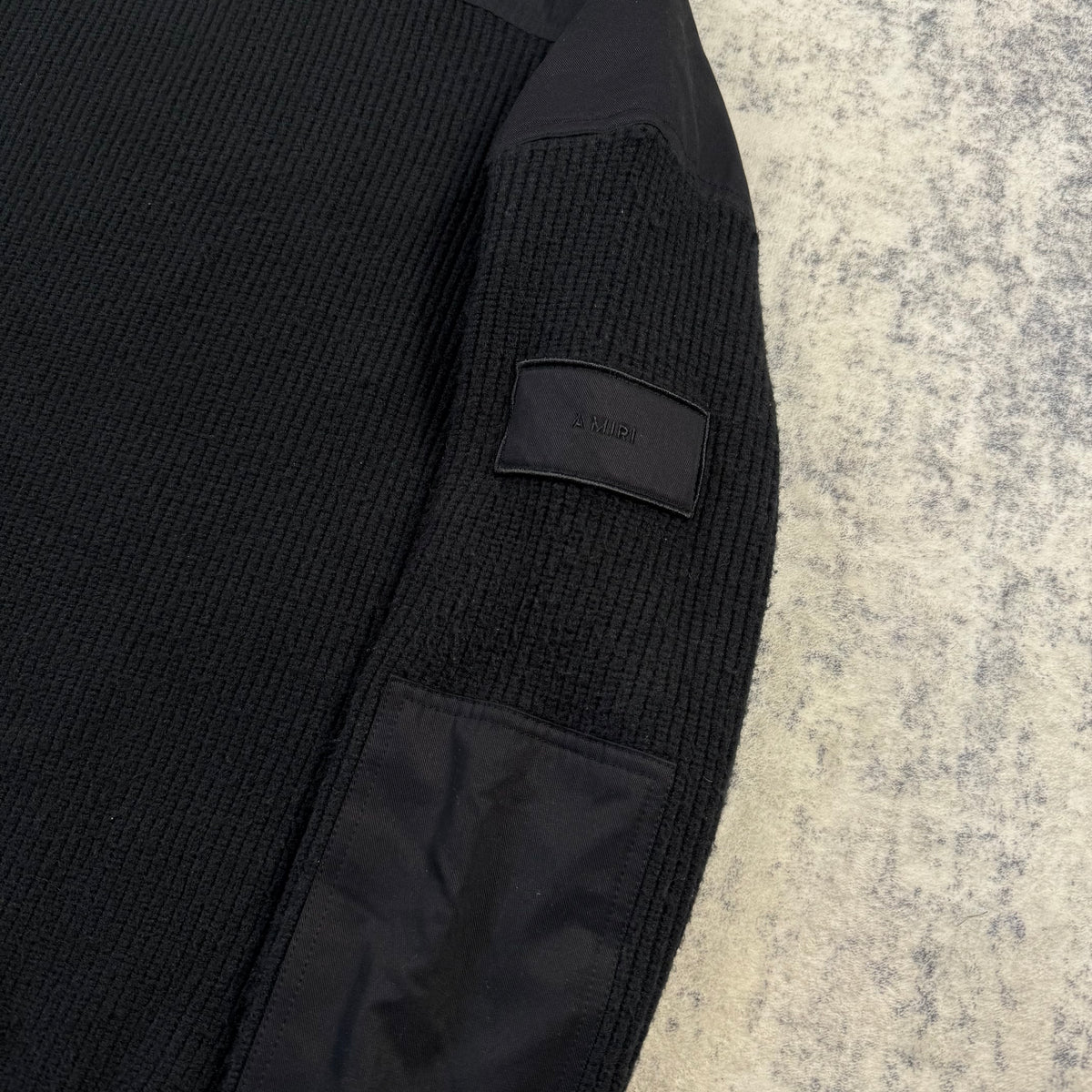 AMIRI Black Cashmere Military Patch Turtleneck Sweater