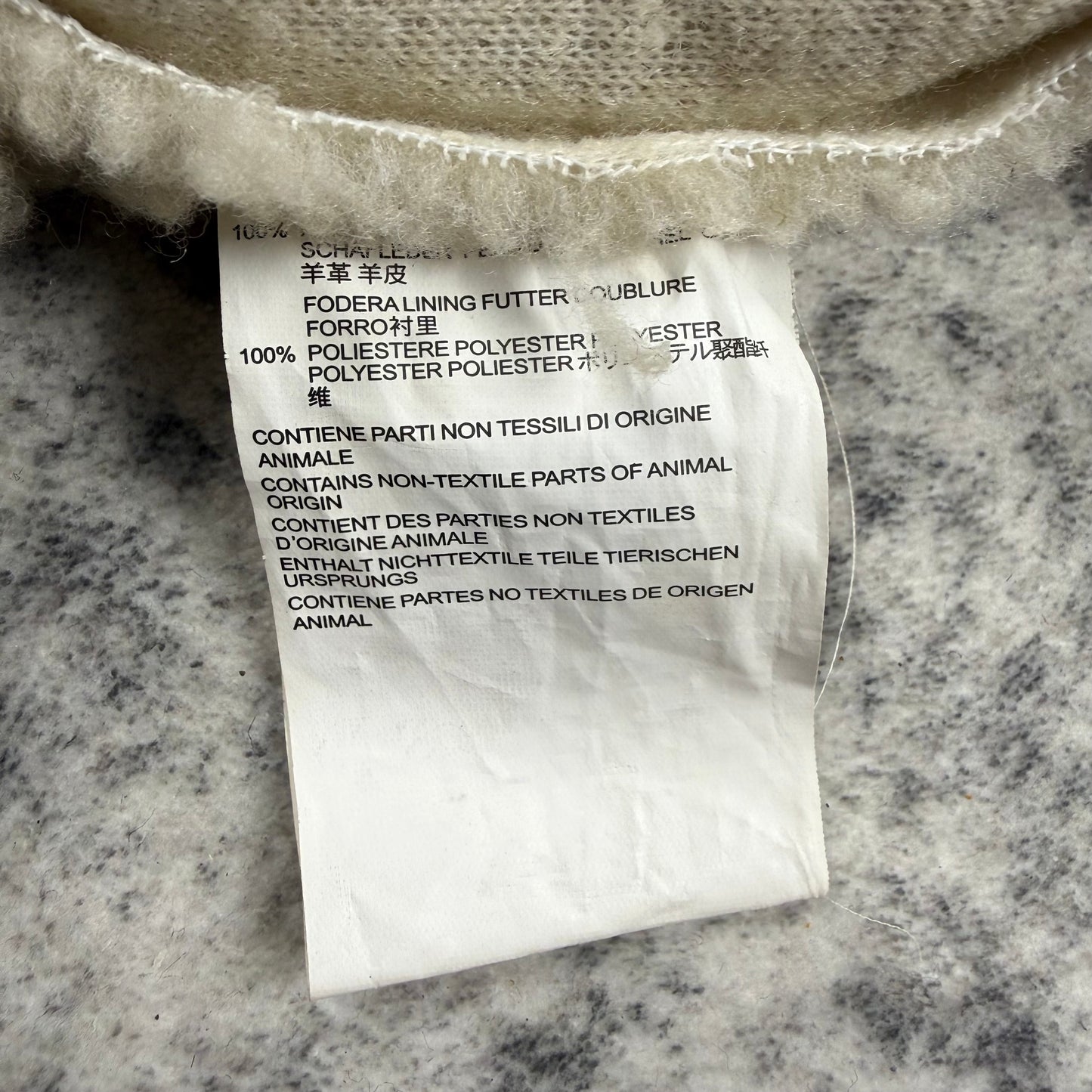 MM6 Maison Margiela Teddy Bear Faux Shearling Backpack Cream White