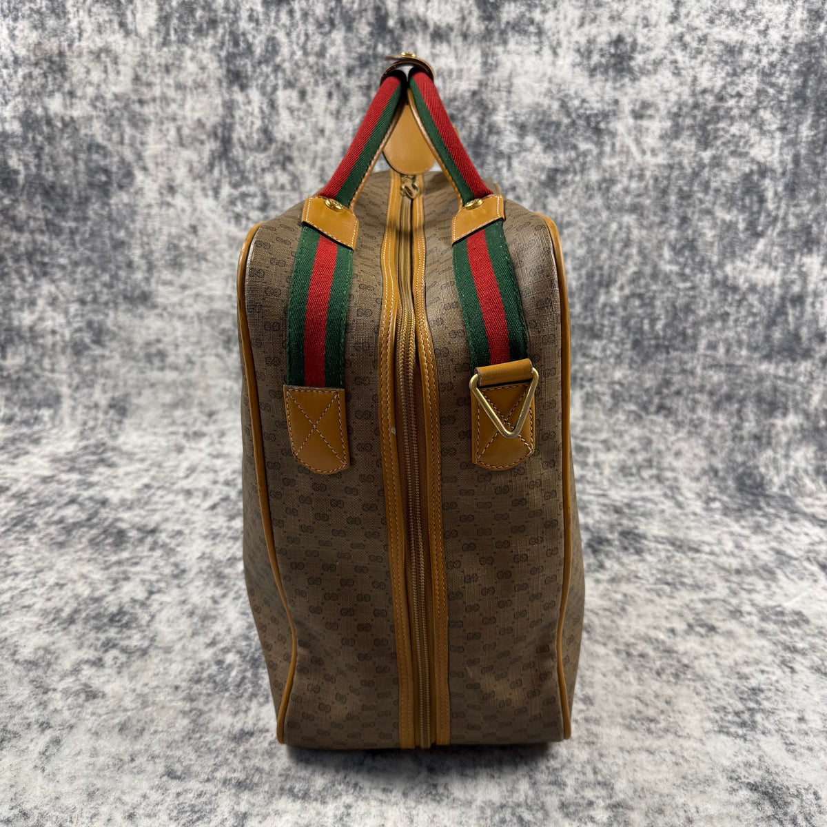 Gucci Vintage Micro GG Monogram Web Stripe Travel Suitcase