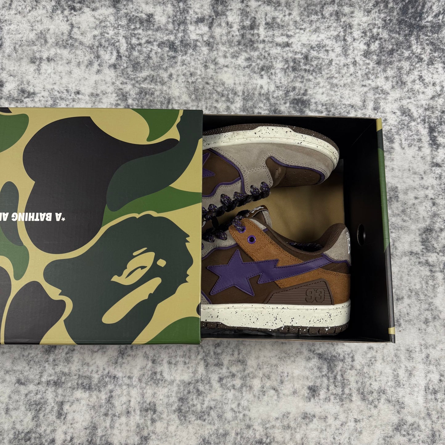 BAPE STA Low ‘Brown/Purple’ Leather Sneakers