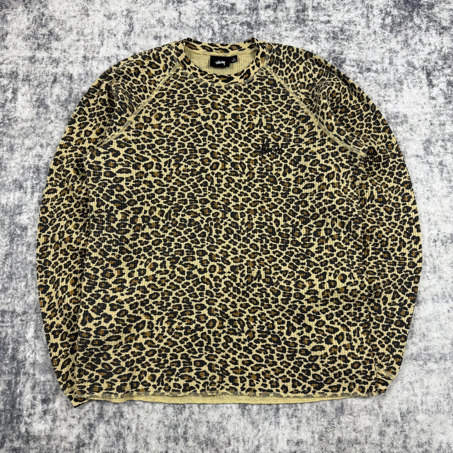 Stussy Thermal Big Logo Leopard Long Sleeve