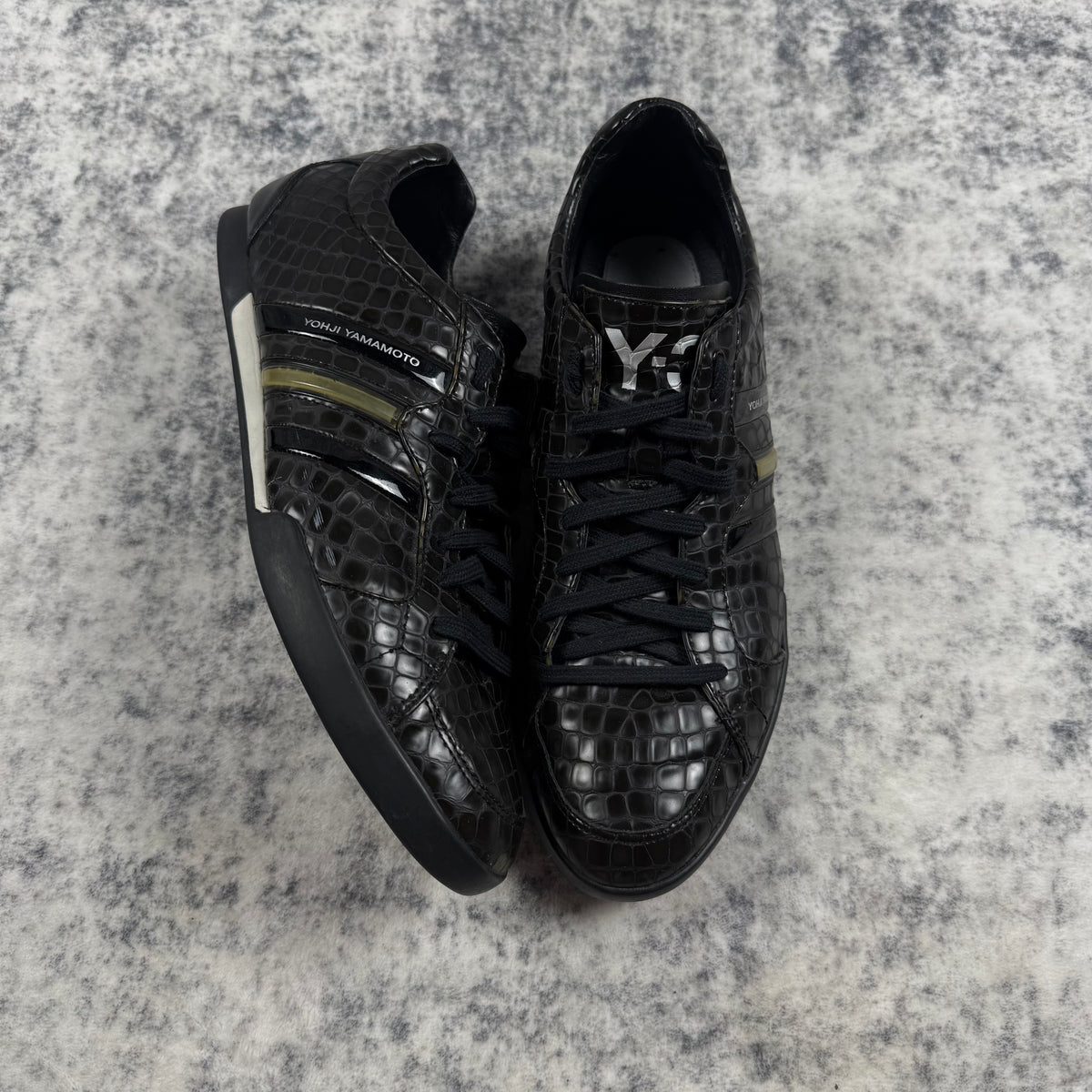 Y-3 x Adidas Croc Embossed Sala Low-Top ‘Black’ Shoes