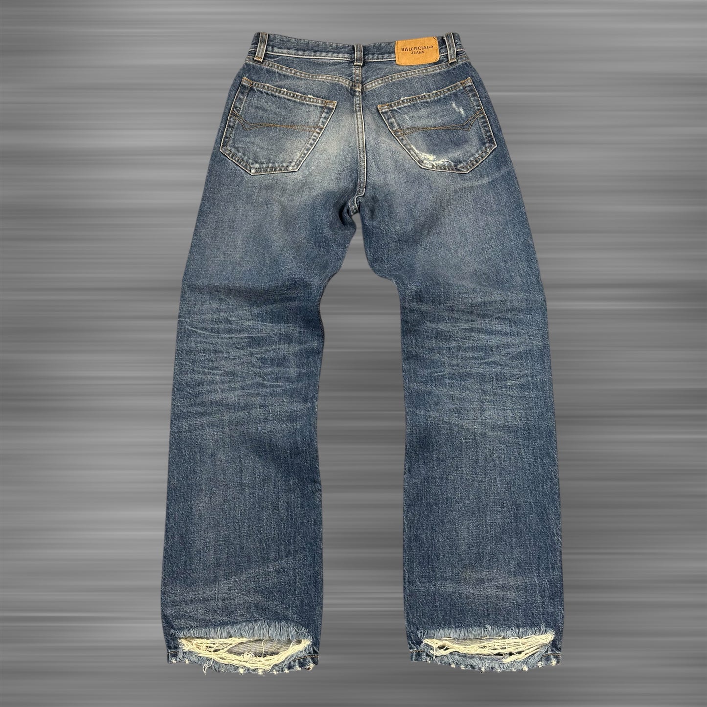 Balenciaga Denim Distressed Blue Jeans
