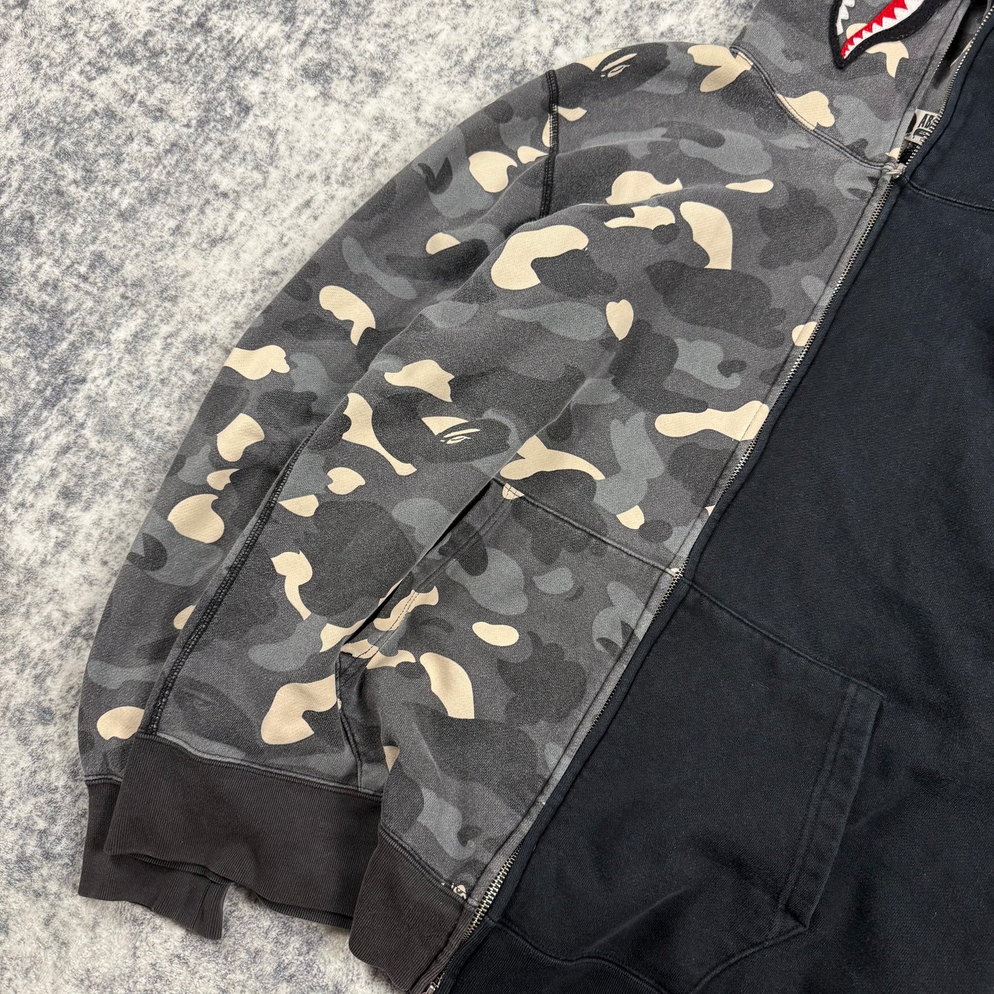 BAPE Shark Full Zip Hoodie ‘Glow in the Dark Camo Split Black’