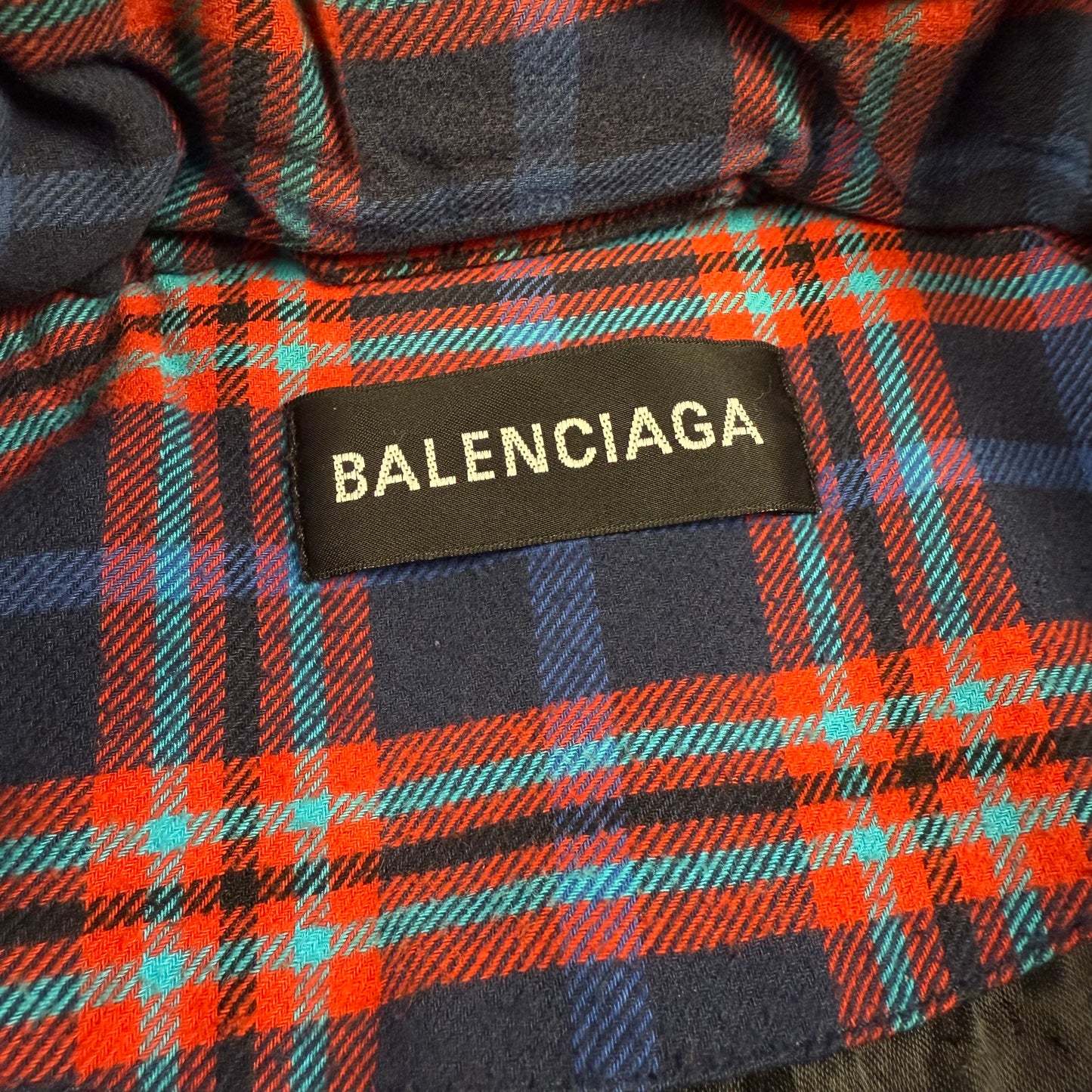 Balenciaga FW19 Padded Flannel Cocoon Jacket