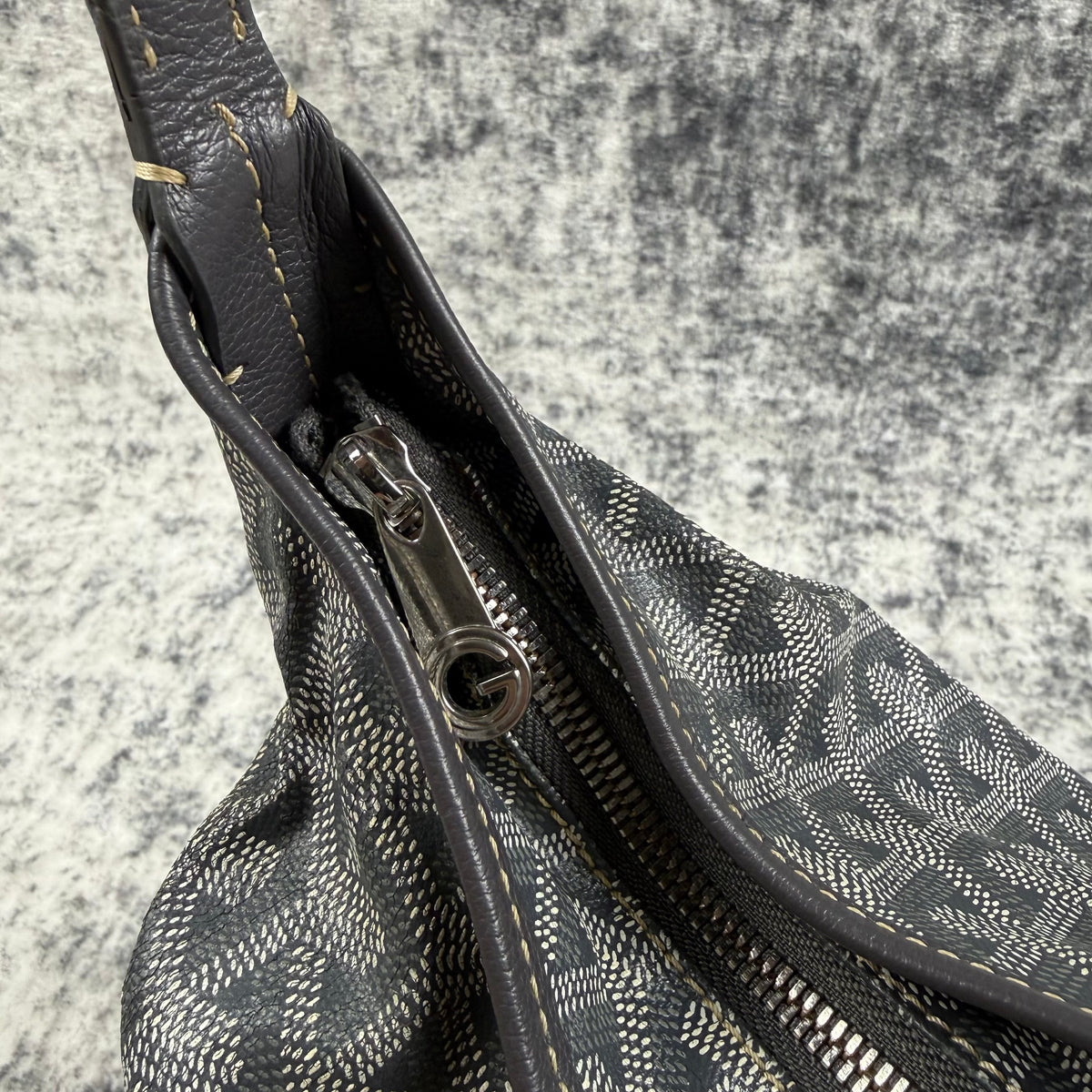 Goyard Grey Goyardine Canvas Hobo Shoulder Bag