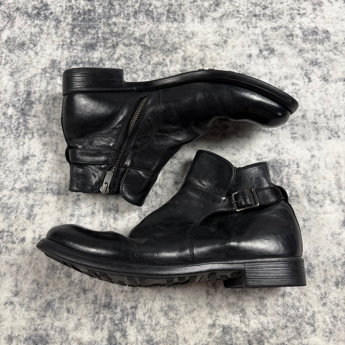 Officine Creative Buckle ‘Black’ Leather Boots