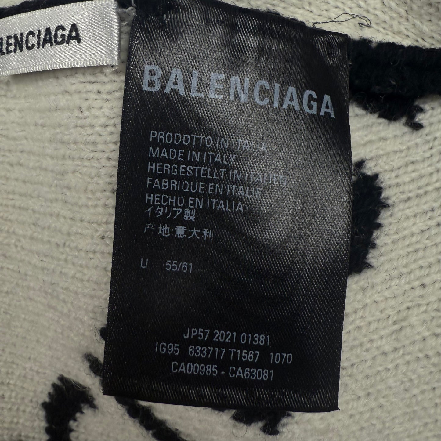 Balenciaga Monogram Logo Ribbed ‘Black’ Wool Beanie