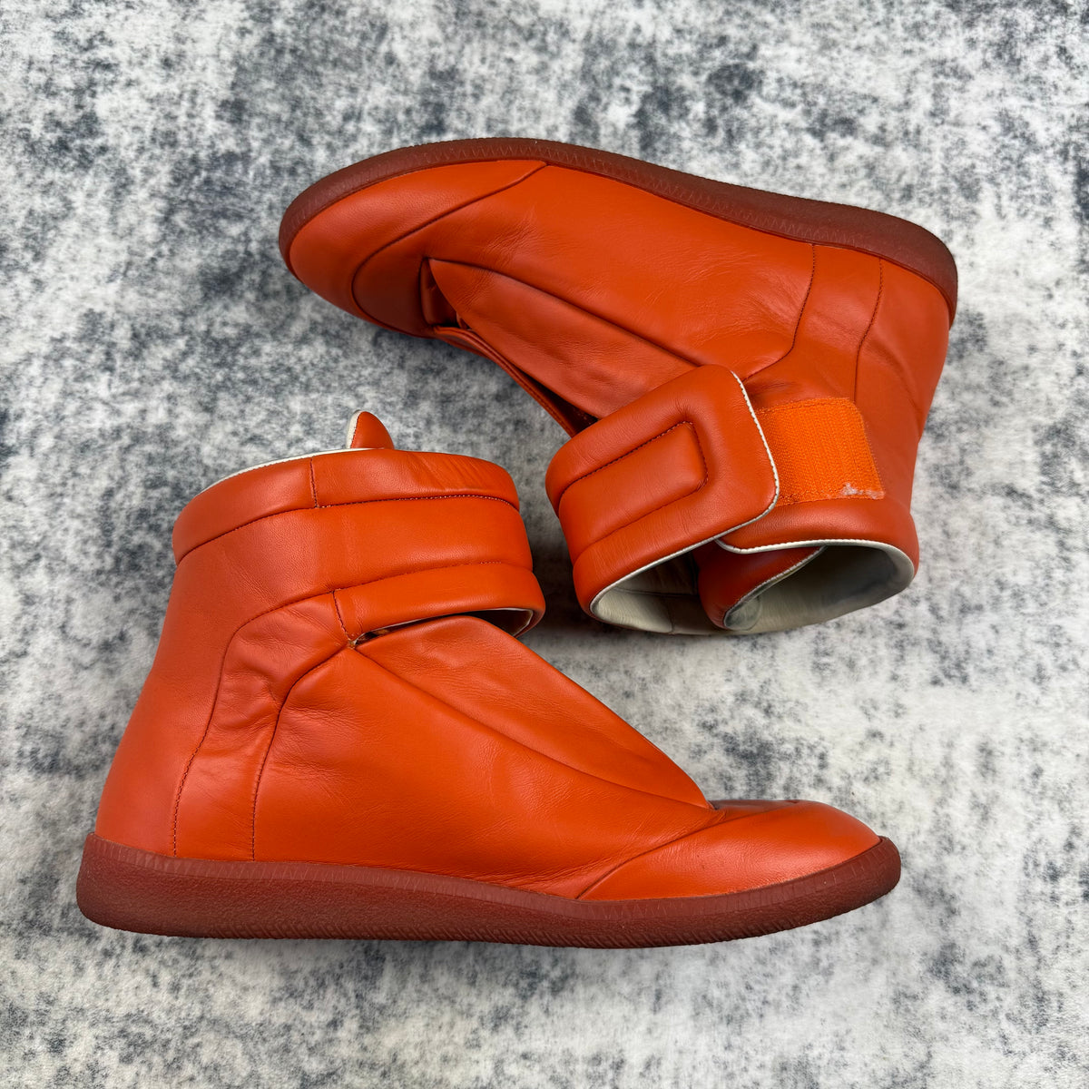 Maison Margiela Leather Future High-Top Orange Sneakers