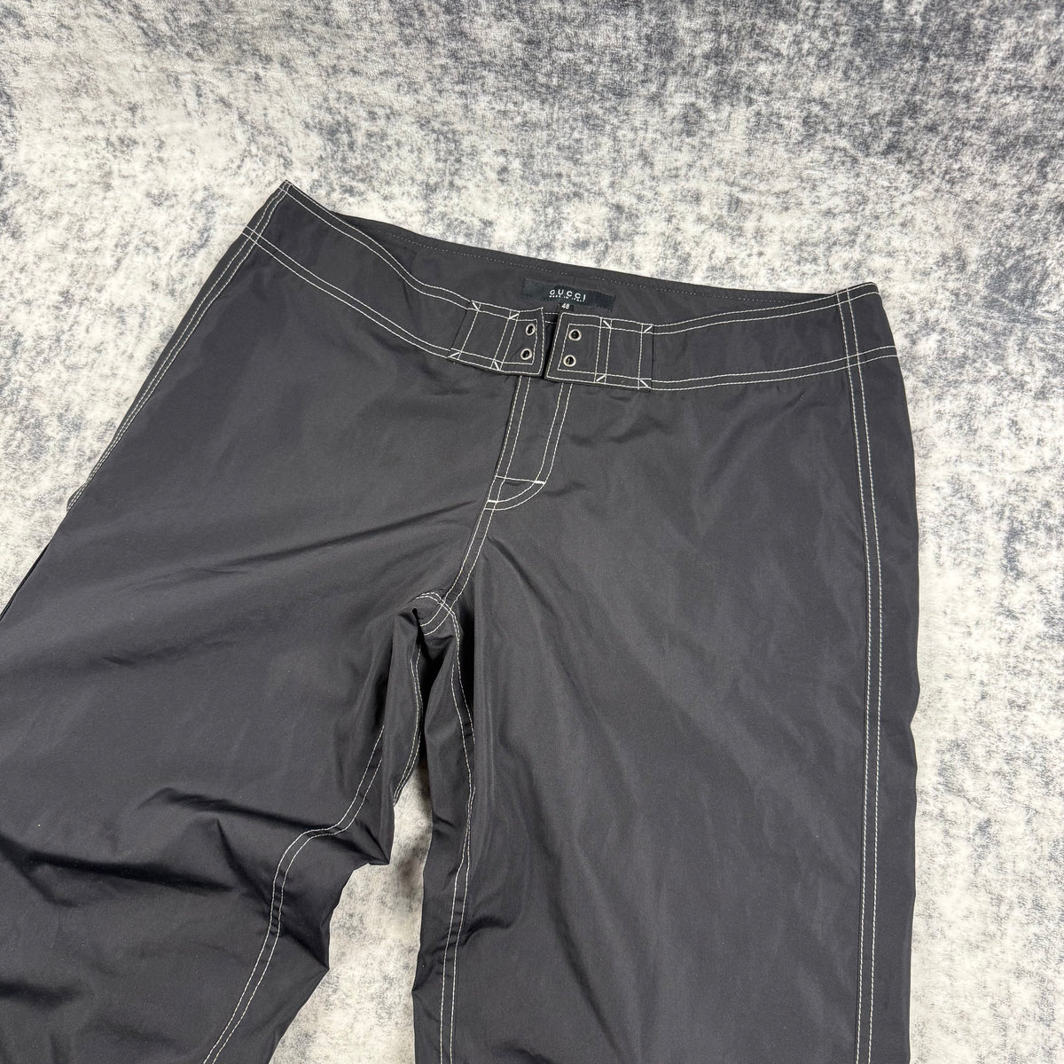 Vintage Gucci Black Contrast Stitch Technical Pants