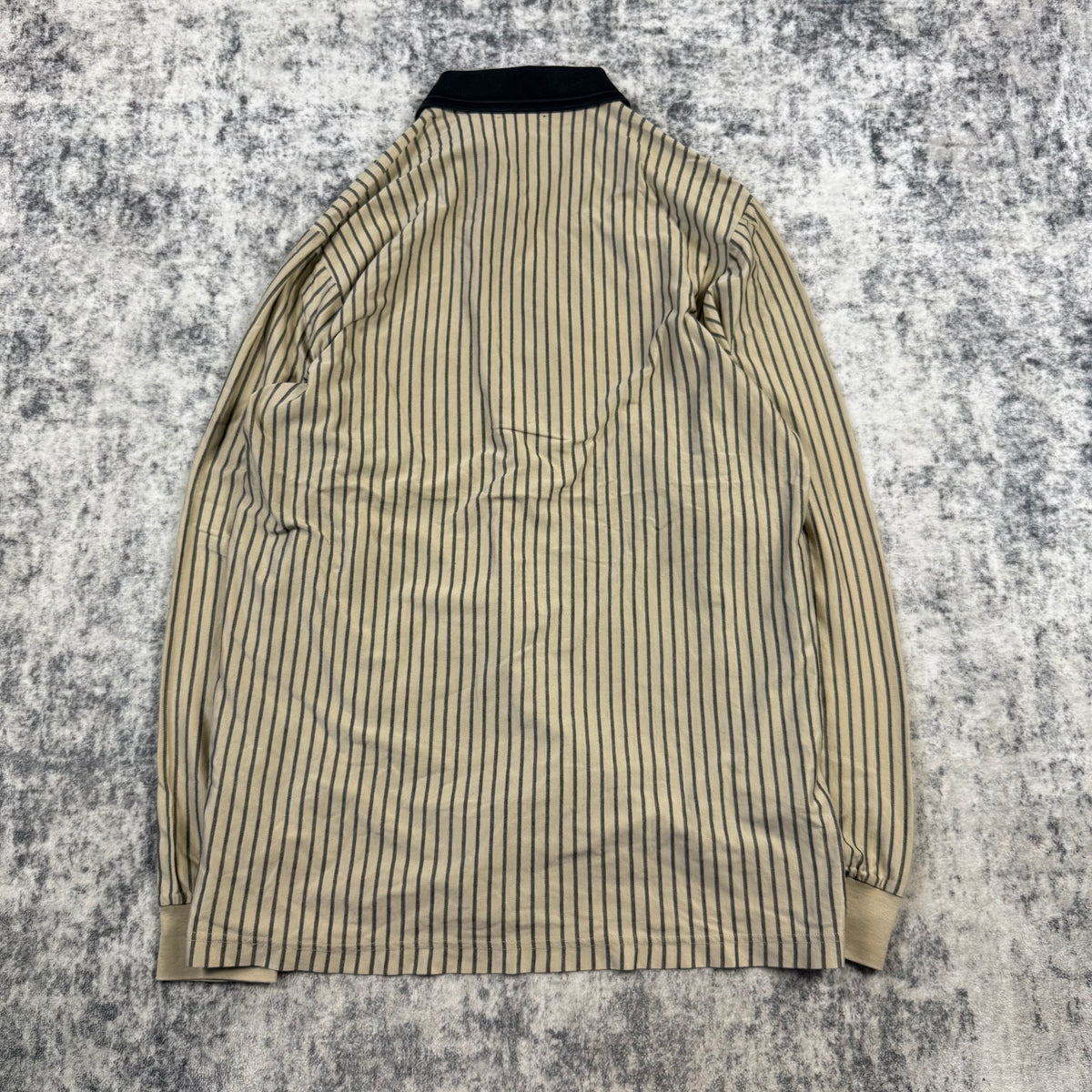 Vintage Yves Saint Laurent Pour Homme Striped Long Sleeve Polo