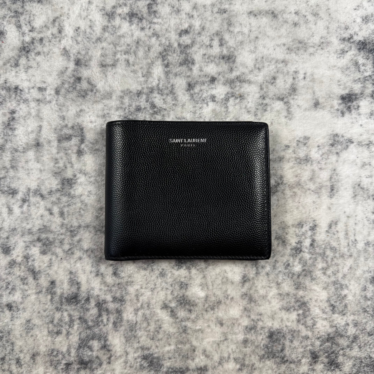 Saint Laurent Paris Black Grain de Poudre Leather Bifold Wallet