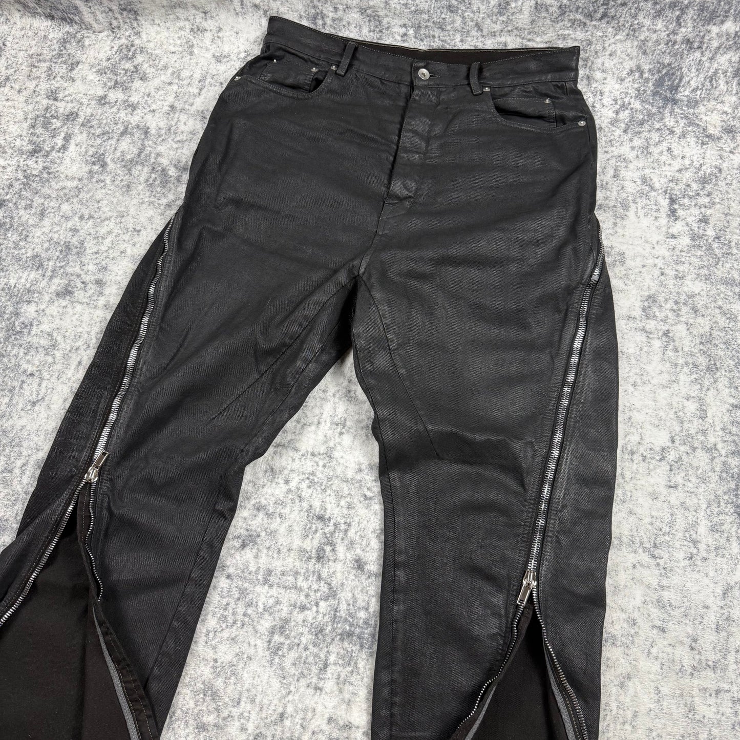 Rick Owens Bolan Banana High Slim Fit Waxed ‘Black’ Jeans