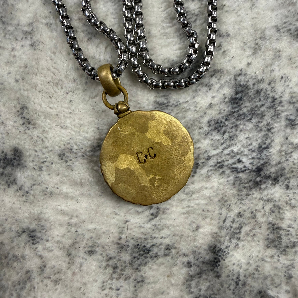 Clocks and Colours Brass Skull Medallion Necklace