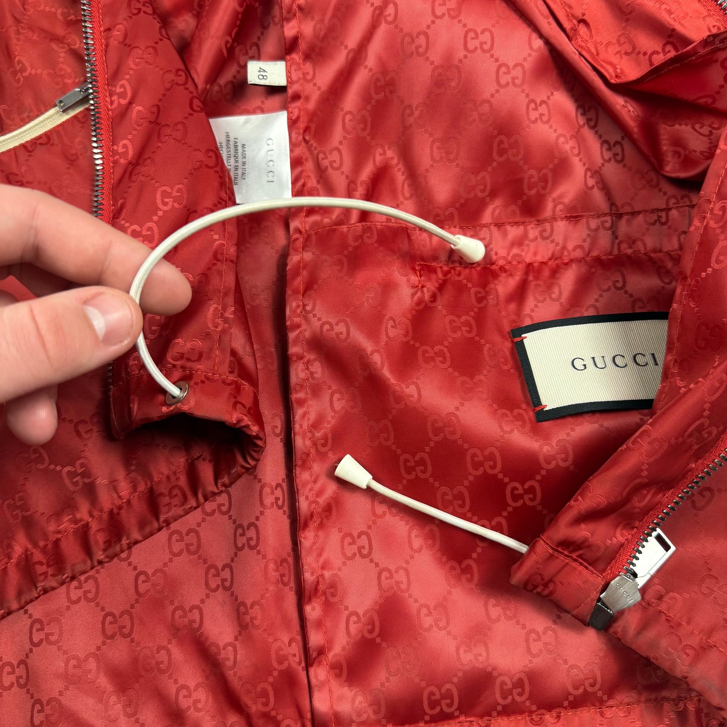 Gucci Monogram Nylon ‘Red’ Hooded Windbreaker