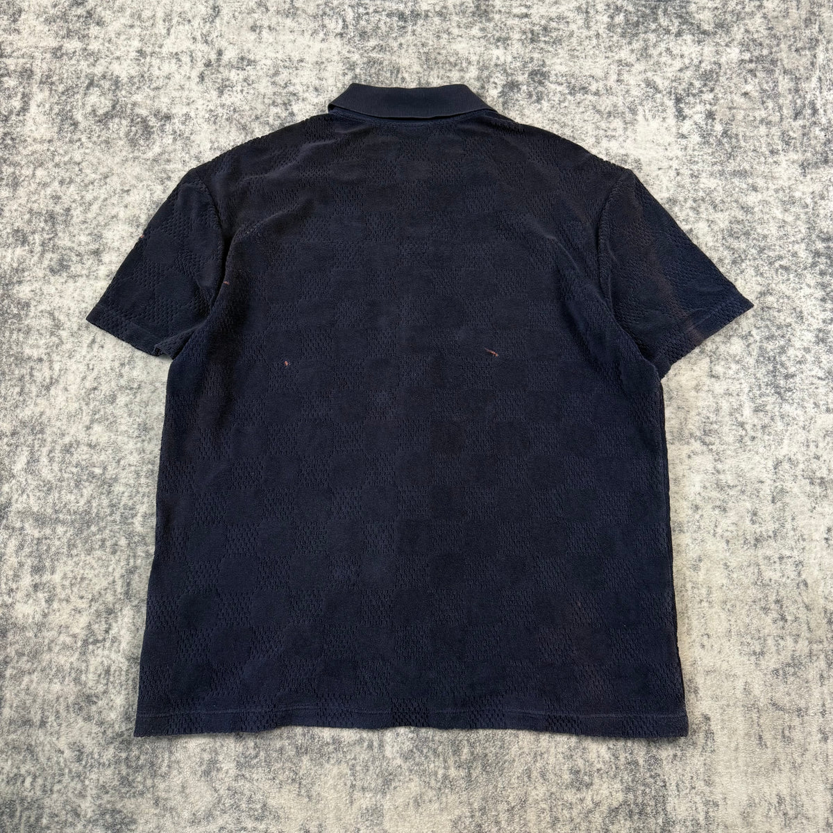 Louis Vuitton Damier French Terry Short-Sleeved Cotton-Blend Shirt