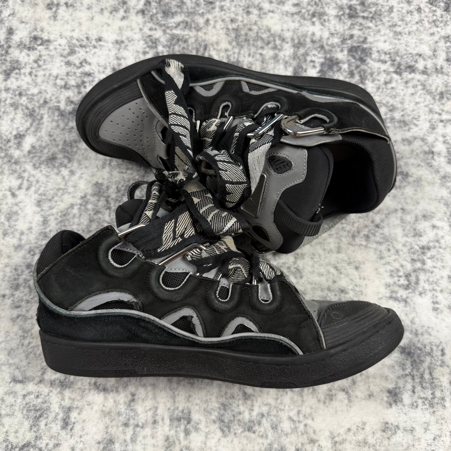 Lanvin Curb Reflective ‘Black/Silver’ Shoes