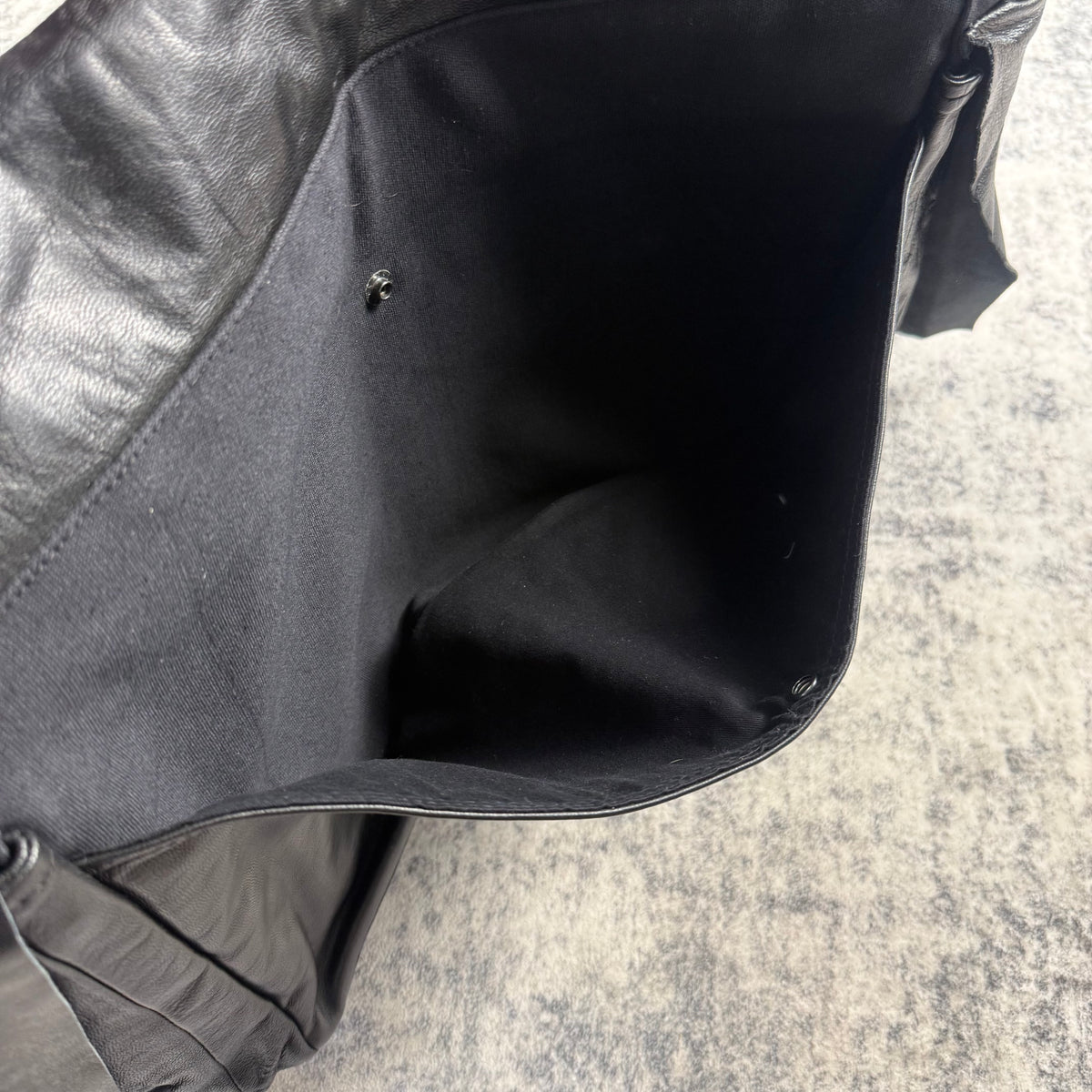 Yasuyuki Ishii Oversized Black Leather Messenger Shoulder Bag