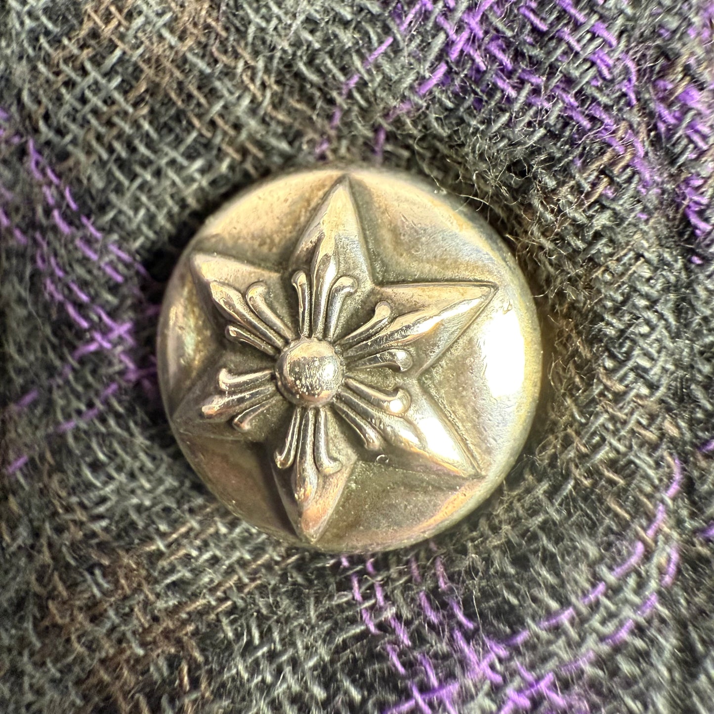 Chrome Hearts 2000s Purple/Grey Leather
Cross Fluer Flannel