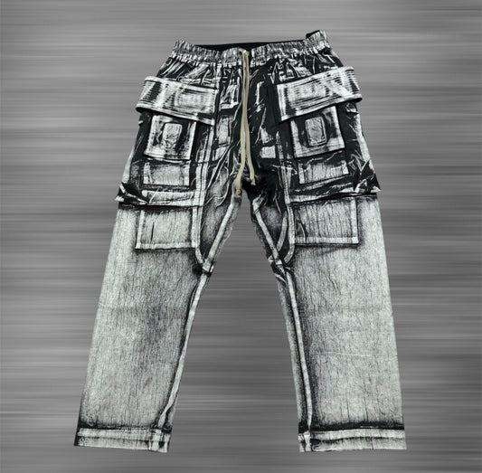 Rick Owens Drkshdw White waxed Sweatpants