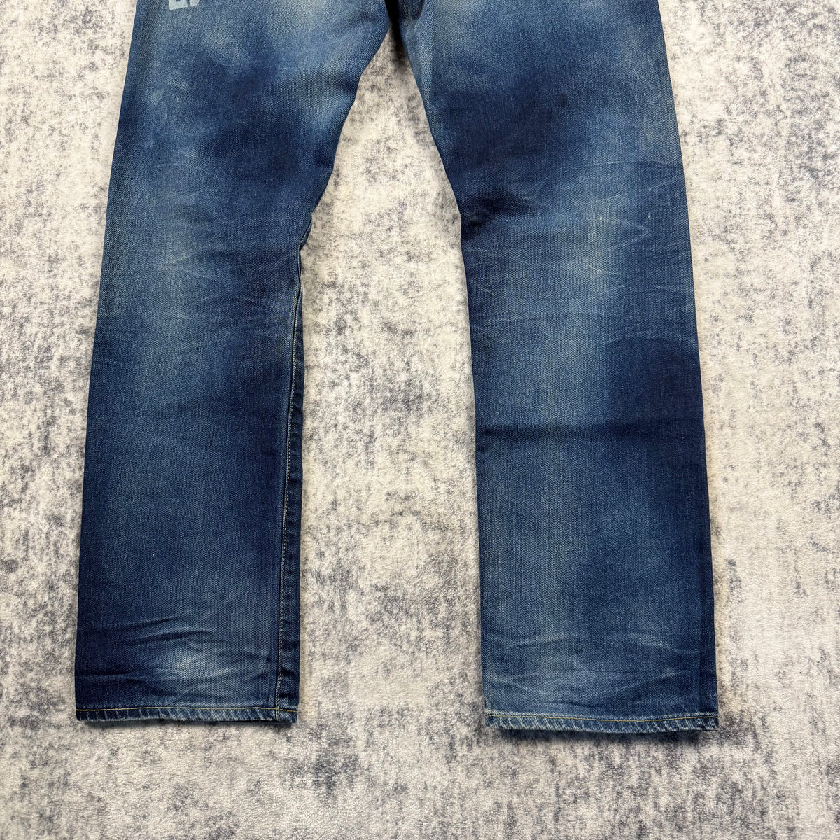 BAPE A Bathing Ape 2008 Type-05 Camo Patch Distressed Denim Jeans